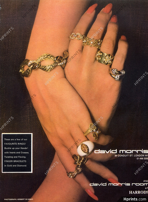 David Morris (Jewels) 1973 Finger Bracelet, Favourite Rings, Photo Herbert de Gray
