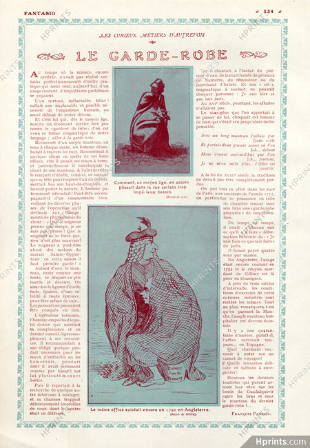 Le Garde-Robe, 1910 - Gillray Curious Jobs of Formerly, Article, Texte par François Passiou