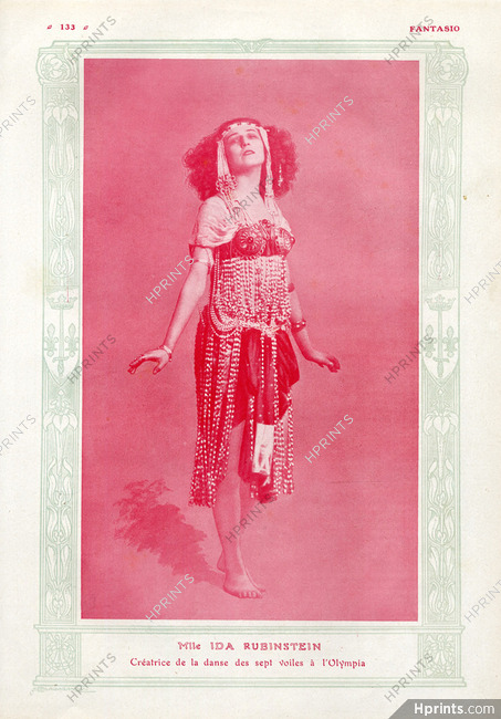 Ida Rubinstein 1909 Portrait, Theatre Costume