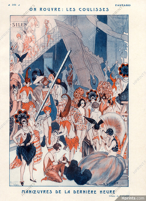 On Rouvre : Les Coulisses, 1923 - Armand Vallée Music Hall, Cabaret, Chorus Girl