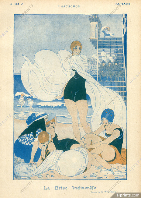Gerda Wegener 1918 Arcachon beach, Bathing Beauty, Swimmer