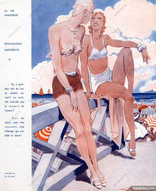 Henry Fournier 1934 Bathing Beauty, Swimwear, Beach