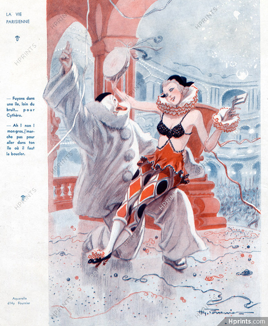 Henry Fournier 1934 Pierrot & Harlequin, Carnival