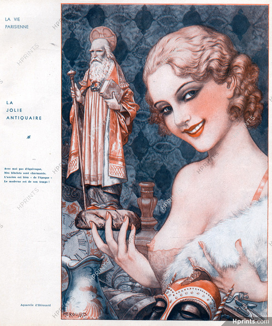 Chéri Hérouard 1934 The Attractive Antique Dealer, Topless Sexy Girl