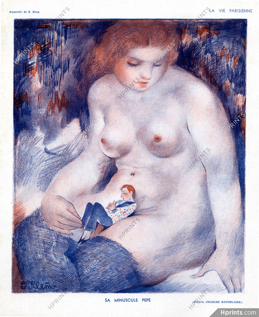 E. Klem 1934 Nude, Sa Minuscule Pepe, Charles Baudelaire