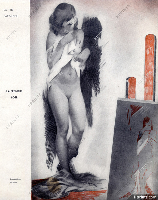 E. Klem 1934 La Première Pose, Nude, Model