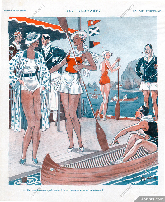 Guy Sabran 1934 Bathing Beauty, Swimmer, Rowing