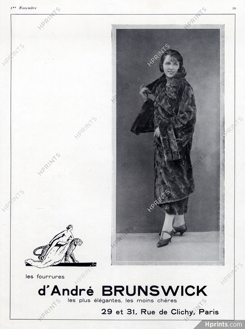 André Brunswick (Fur clothing) 1924 Fur Coat