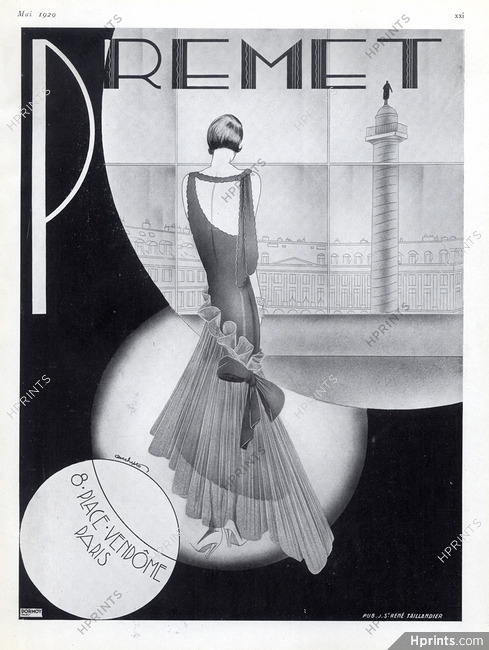 Premet 1929 Art Deco Style, Place Vendôme — Advertisement