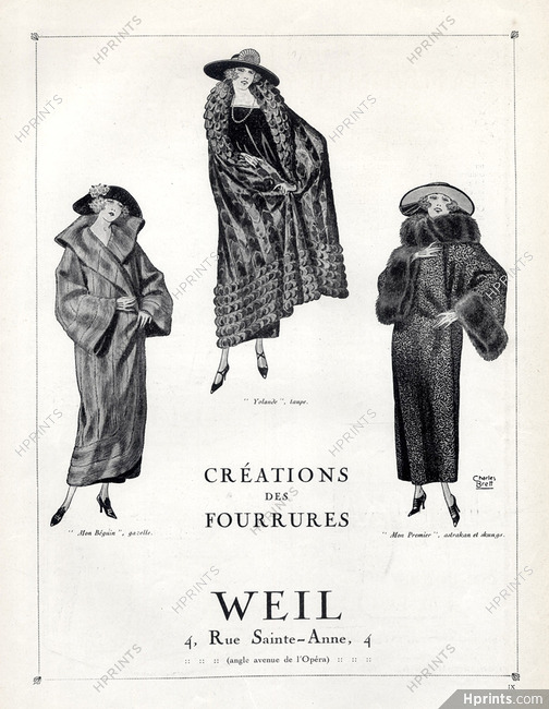 Weil (Fur clothing) 1922 Charles Brett, Fur Coat