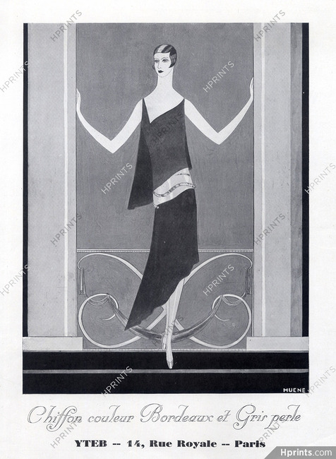 Yteb (Couture) 1926 Evening Gown, illustration by George Hoyningen-Huene