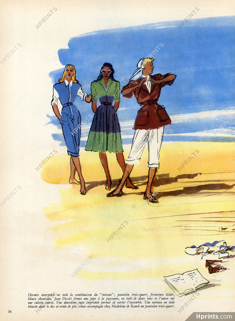 Hermès (Sportswear) 1946 René Gruau, Jean Dessès, Madeleine De Rauch