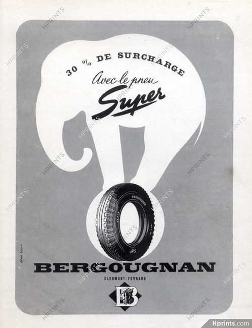 Bergougnan 1948 Elephant, Jean Colin