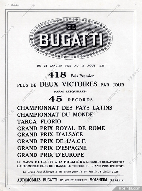 Bugatti (Cars) 1926