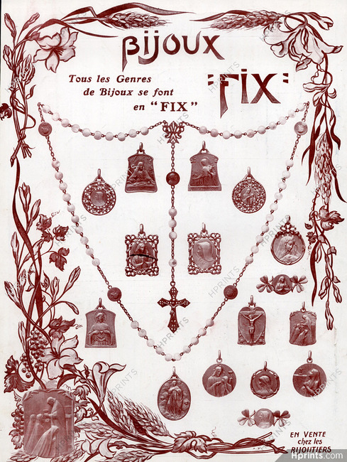 Fix (Jewels) 1910 Art Nouveau Style Medals