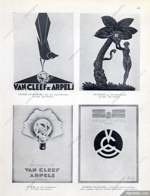 Van Cleef & Arpels 1928 Advertising Design to be used by Van Cleef and Arpels
