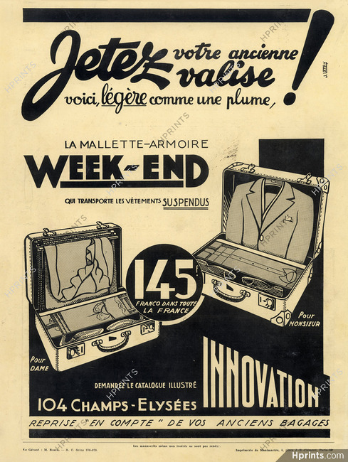 Innovation (Luggage) 1934 Mallette Armoire Week-End