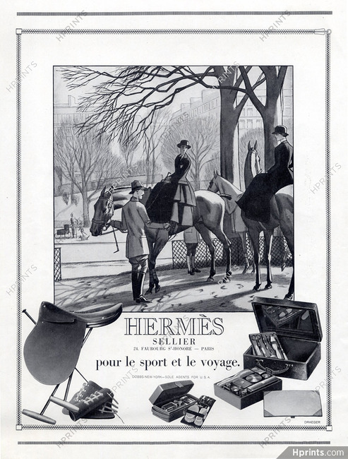 Hermès (Luggage) 1926 Sports equipment, Toiletrie bag, Saddle, Amazone, Maurice Taquoy
