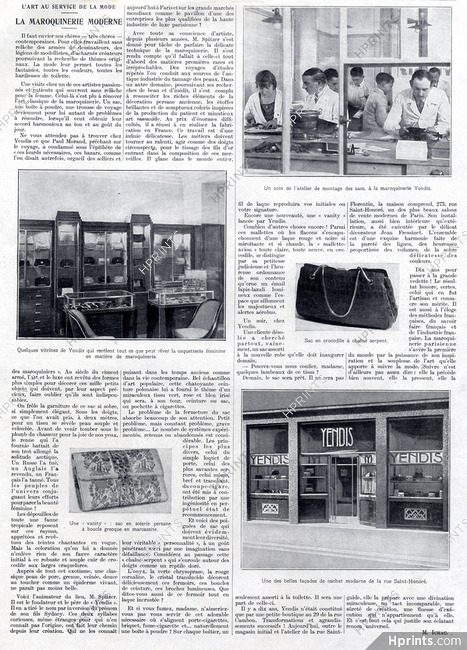 La Maroquinerie Moderne, 1929 - Yendis (Handbags) Store, Texte par M. Ichac