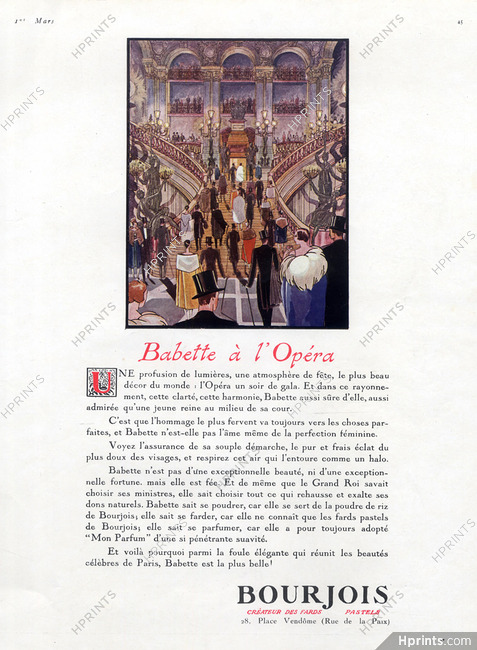 Bourjois (Perfumes) 1926 Babette à L'Opéra, Mon Parfum