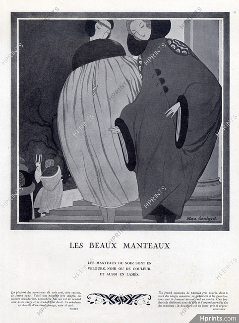 Paul Poiret 1919 "Les Beaux Manteaux" Doeuillet, Leon Benigni, Evening Coats