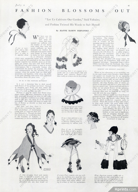 Fashion Blossoms Out, 1916 - Maggie Salcedo (Salzedo), Texte par Jeanne Ramon Fernandez