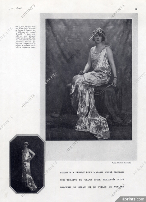 Doeuillet 1923 Mrs André Maurois, Fashion Photography