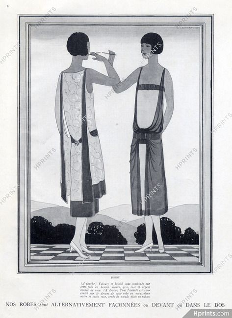 Jenny (Couture) 1925 Muslin Dresses Fashion Illustration Edouard Marty