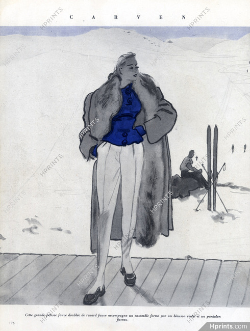 Carven 1947 Pierre Mourgue, Sport Fashion, Skiing