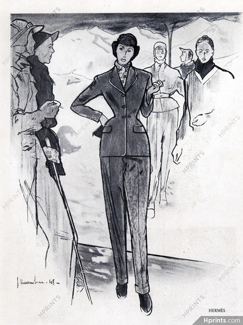 Hermès (Sportswear) 1948 Skiing