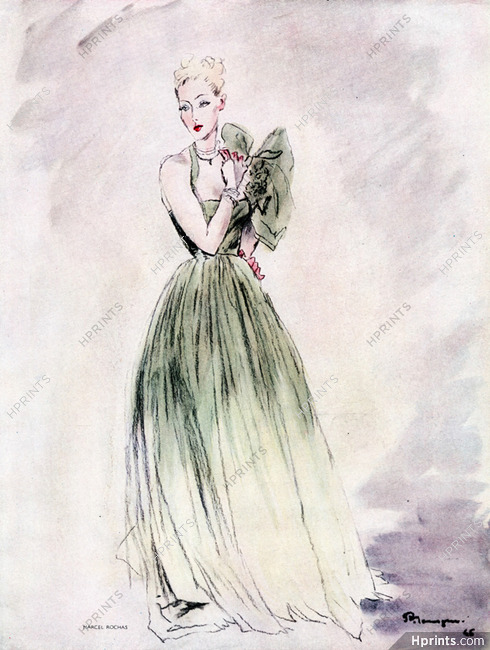 Marcel Rochas 1946 Evening Gown, Pierre Mourgue