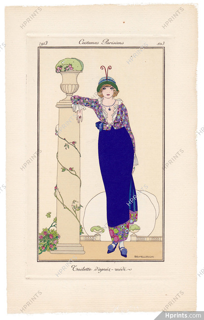 Brunelleschi 1913 Journal des Dames et des Modes Costumes Parisiens N°103