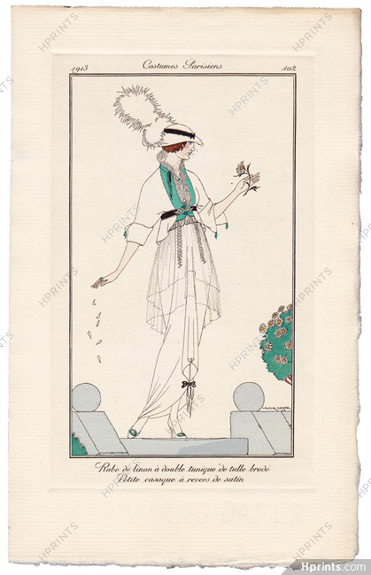 Victor Lhuer 1913 Journal des Dames et des Modes Costumes Parisiens N°102