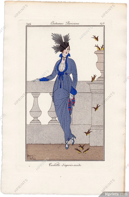 Armand Vallée 1914 Journal des Dames et des Modes Costumes Parisiens N°143 Afternoon Dress