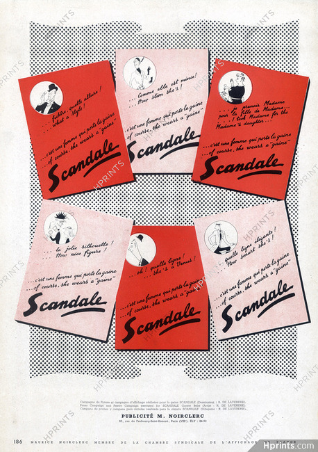 Scandale (Lingerie) 1945 Raymond de Lavererie, Press Campain