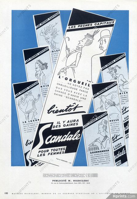 Scandale (Lingerie) 1945 Raymond de Lavererie, Press Campain