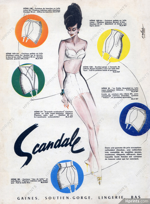 Scandale (Lingerie) 1960 Girdle, Bra, Roger Blonde