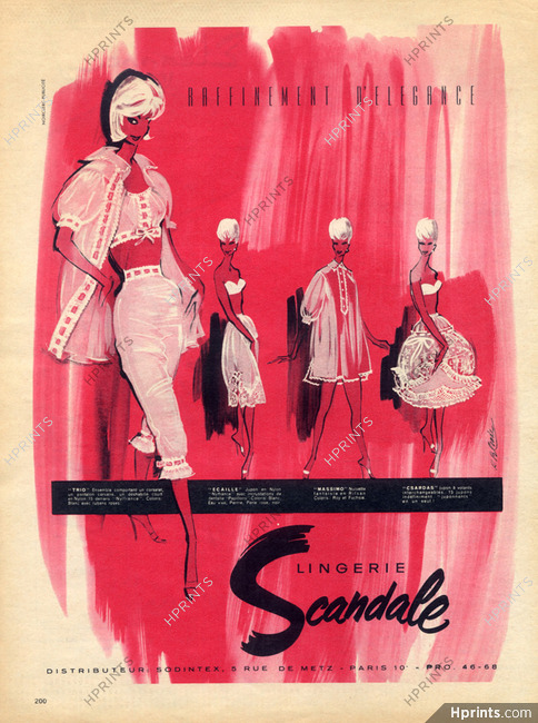Scandale (Lingerie) 1961 Roger Blonde, Nightdress, Lingerie