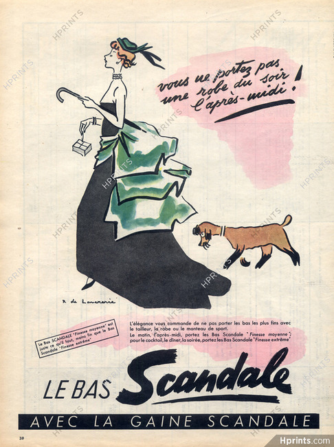 Scandale (Stockings) 1952 Stockings Hosiery, Raymond de Lavererie