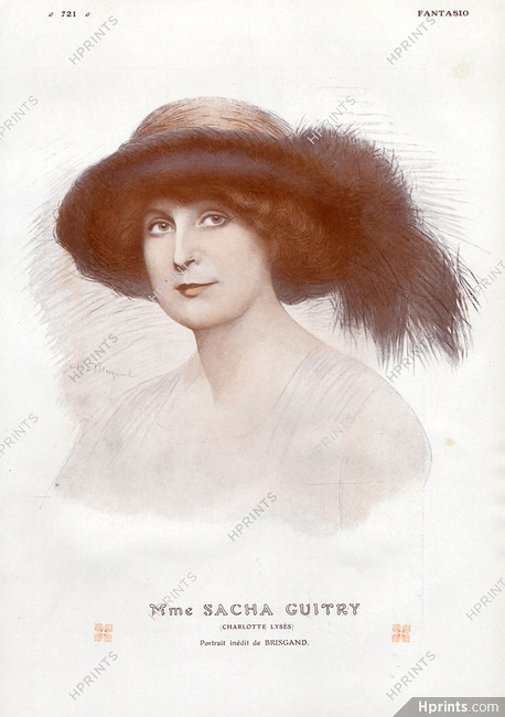 Gustave Brisgand 1912 Charlotte Lysès (Mrs Sacha Guitry), Portrait