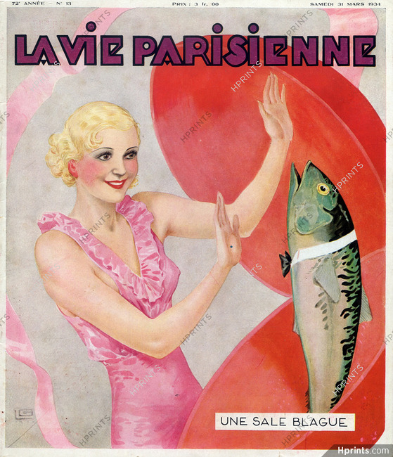 Georges Léonnec 1934 "Poisson d'Avril" April fool