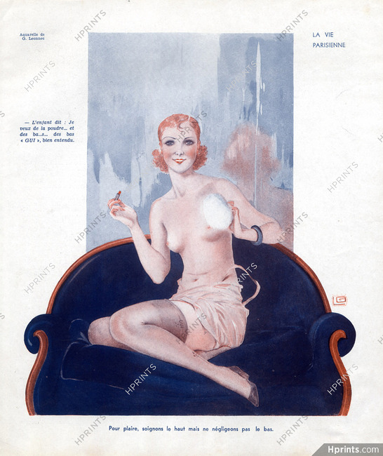 Georges Léonnec 1934 Making-up, Topless, Stockings Hosiery Gui