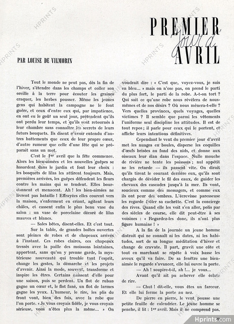 Premier Jour d'Avril, 1937 - Text by Louise de Vilmorin