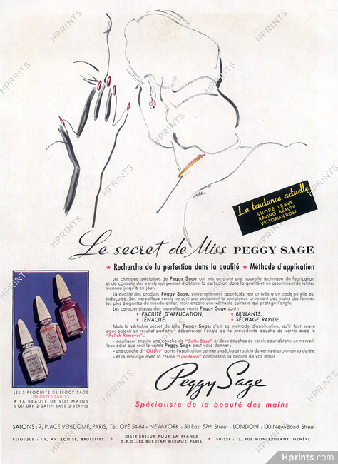 Peggy Sage (Cosmetics) 1947 Nail Polish