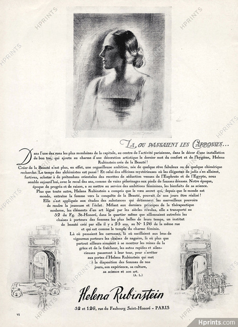 Mrs Helena Rubinstein 1926 Portrait, Henri Mercier, Texte A. L.