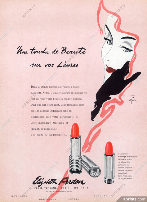 Elizabeth Arden (Cosmetics) 1955 René Gruau, Lipstick