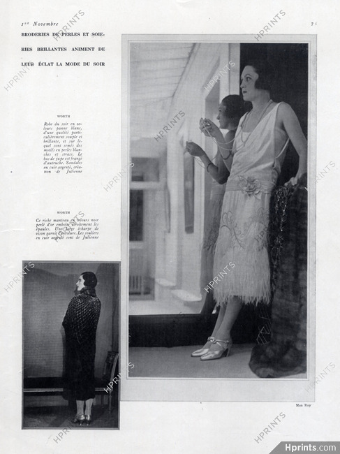 Worth 1924 Evening Gown & Coat, Photo Man Ray, Julienne Shoes