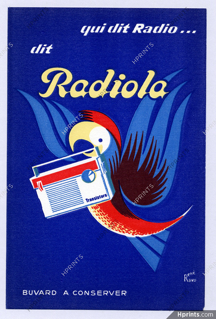 Radiola René Ravo Blotting paper, Buvard publicitaire
