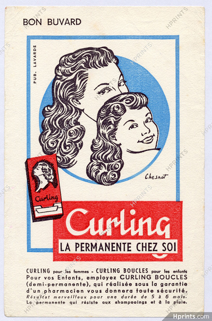 Curling Hair care Chesnot Blotting Paper Buvard publicitaire