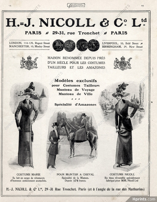 Nicoll & Cie (Department Store) 1912 Fashion Sport, Amazone